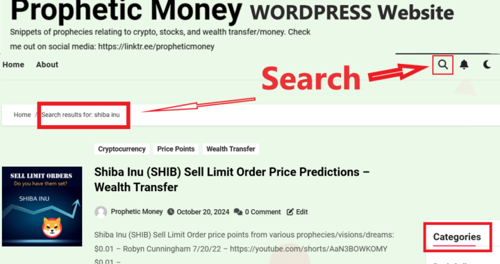 Search for your favorite Cryptos, Prophets, and Topics on Prophetic Money WordPress site