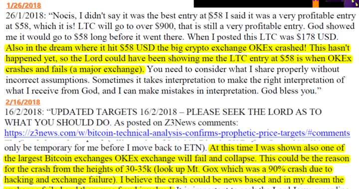 Failure of the OKX (OKEx) Crypto Exchange Prophetic Dream