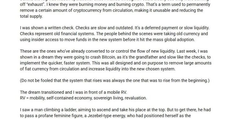 Startling Dream Reveals Ruthless Bitcoin Crash Plot Unfolding